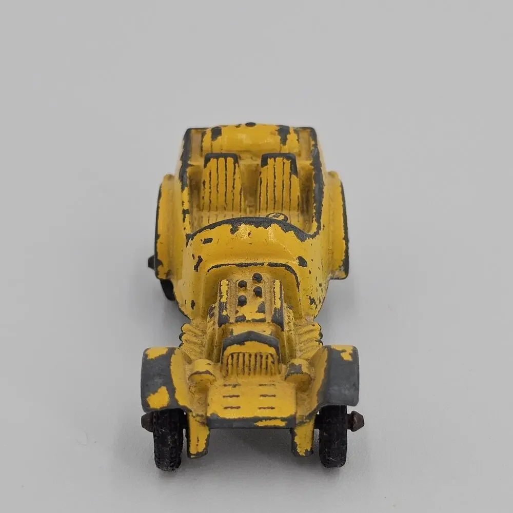 Vintage Tootsie Toy Car Die cast Yellow Roadster Hot Rod